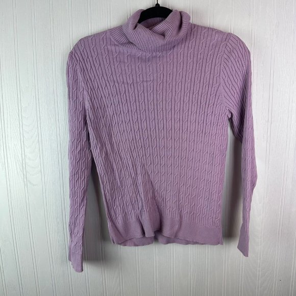 Talbots Turtleneck Pima cotton Lavender size Medium - Picture 1 of 3